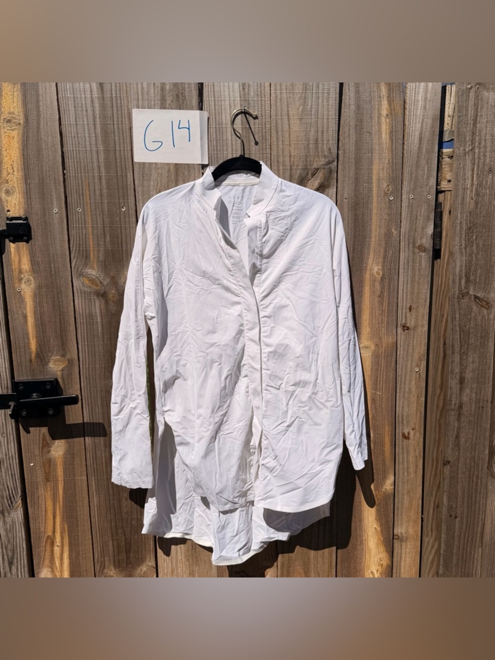Aday Shirt Women Medium SLIM Fit Mandarin Collar Something Borrowed Snap Button